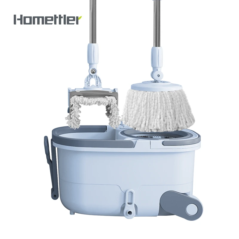 Швабра Homettler с ведром из нержавеющей стали вращающаяся на 360 градусов