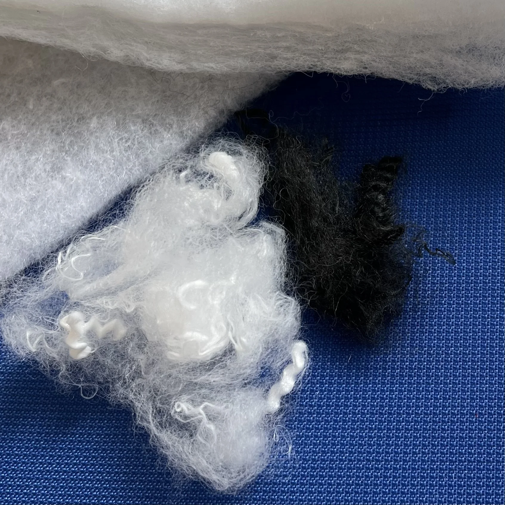 Black solid polyester staple fiber bico low melt fiber made by virgin grade psf material