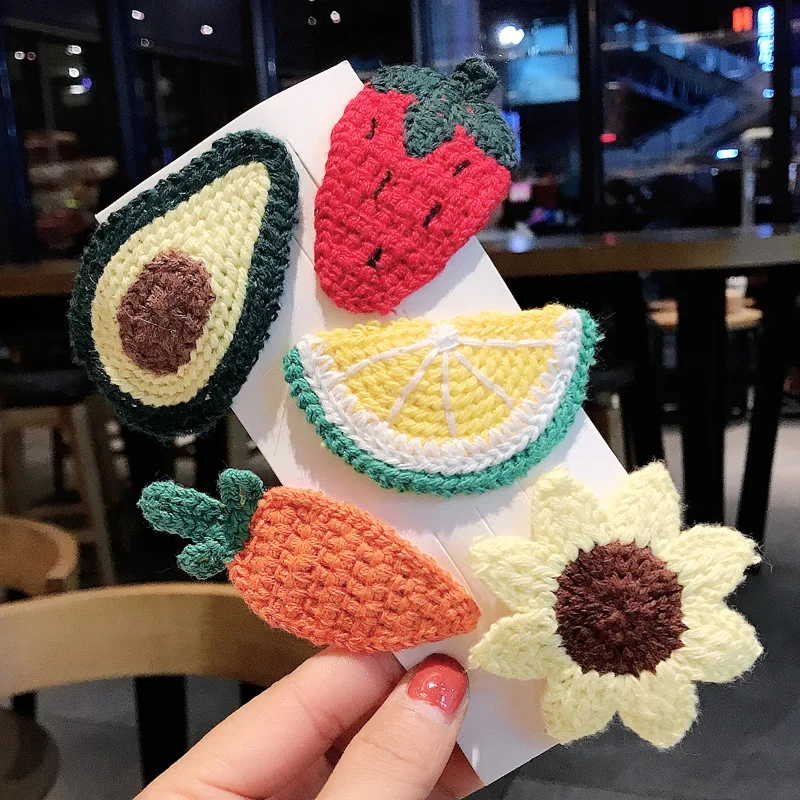 
Детская шерстяная вязаная заколка C & J в виде фруктов аксессуары для волос для девочек милые детские заколки для волос в Корейском стиле принцессы 