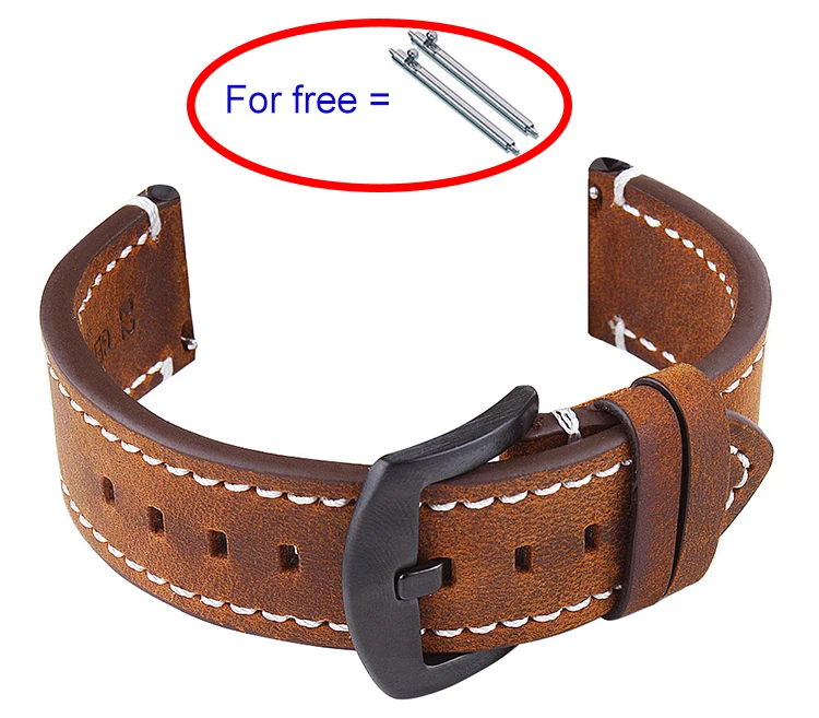 antique high grade sport leather watchband mens classic watch strap for sale