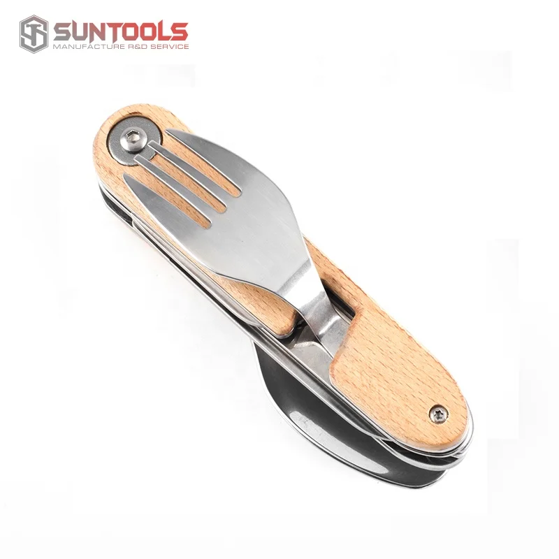 Portable Camping knife fork spoon stainless steel tableware set for camping picnic travel cutlery