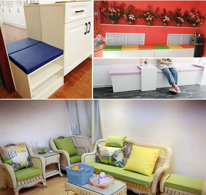 Leather waterproof cushion thickened sponge PU round high-density sofa bed cushion