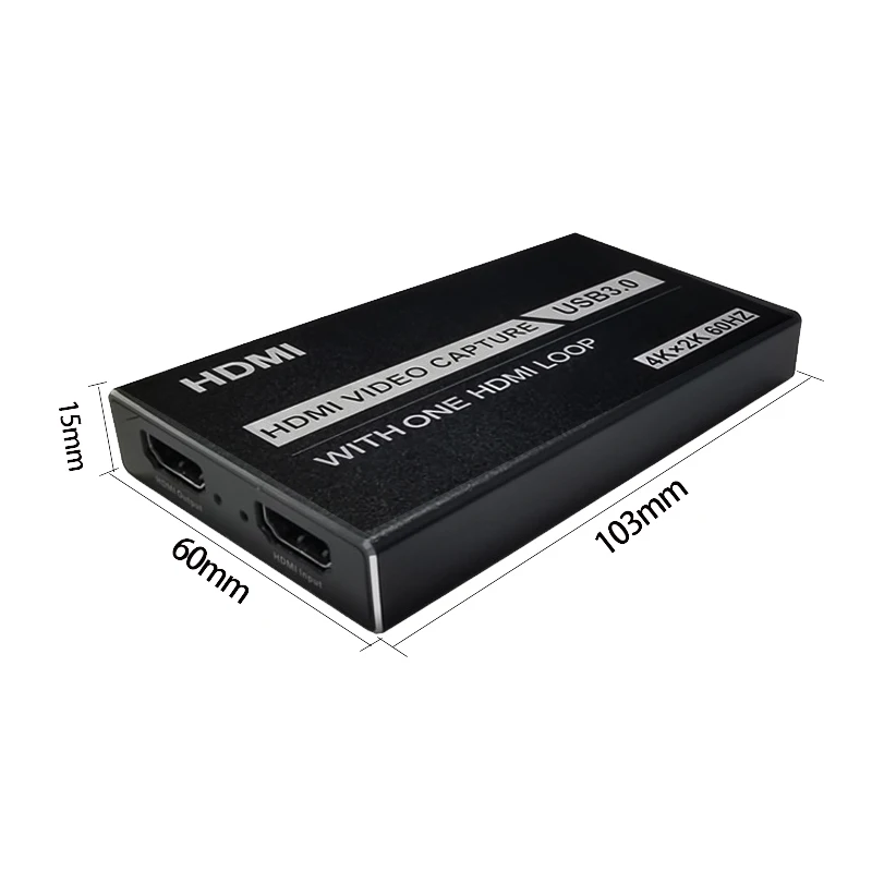 60Hz 4K Aluminum Alloy Usb3.0 4K Video Capturer 30Hz 1080P Usb 3.0 Video Capture Usb Audio Video Capture Card With Loop