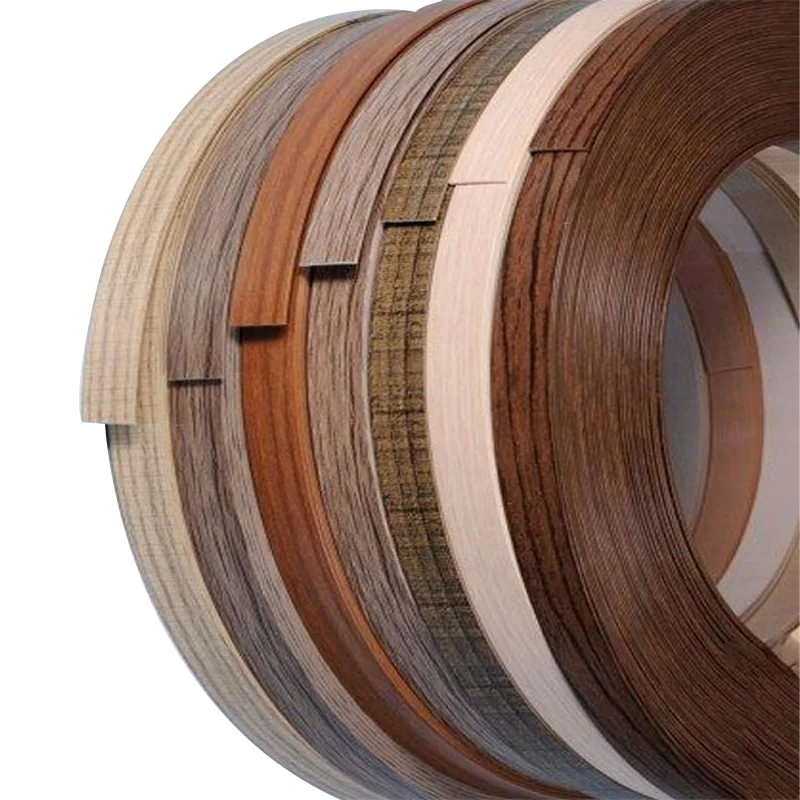 0.6mm-2mm woodgrain pvc/abs/acrylic furniture accessories edge banding tape factory customized