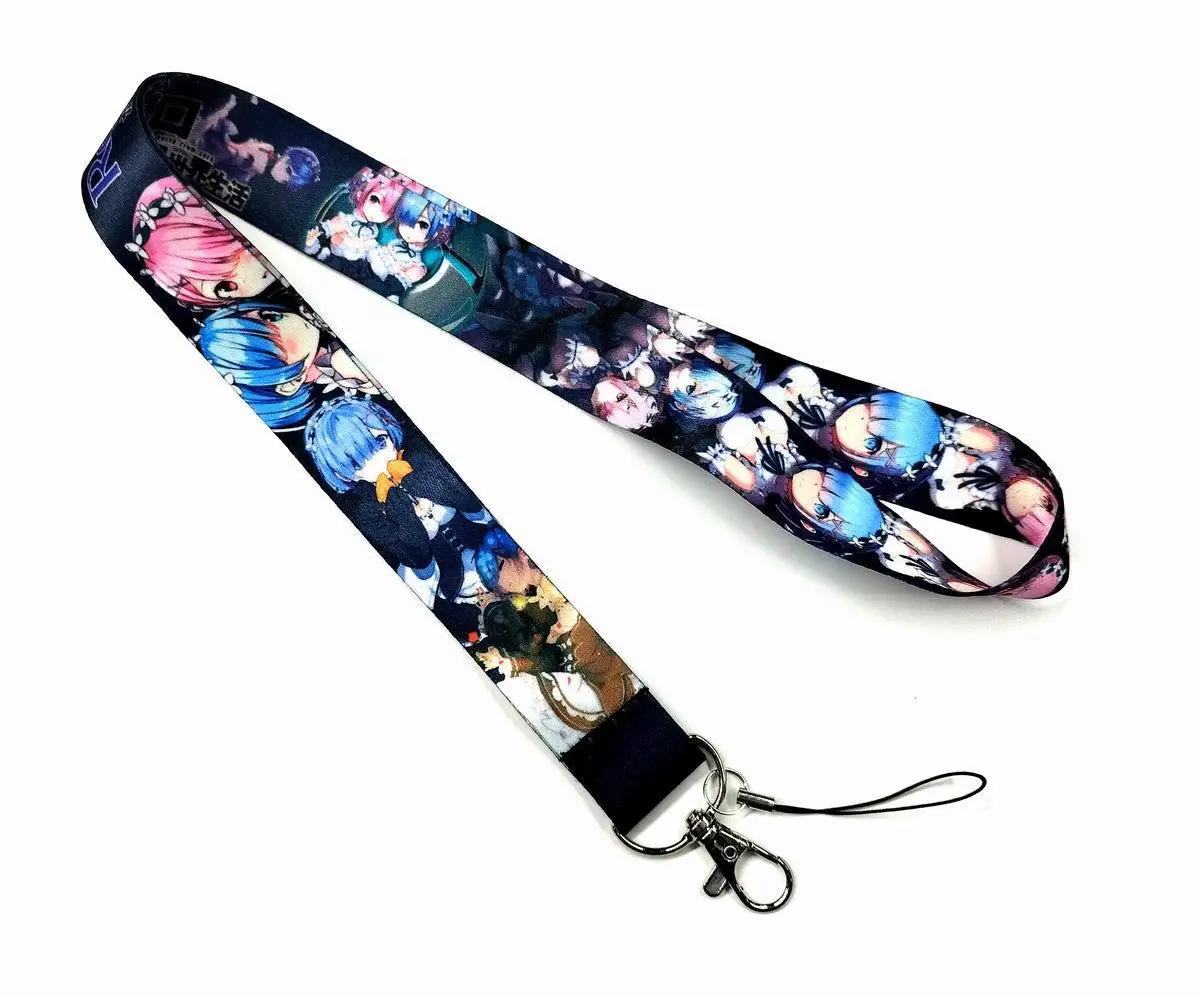 Rem Game Mobile Phone Neck Lanyard ID Badge Holder Kawaii Keychains Wrist Strap