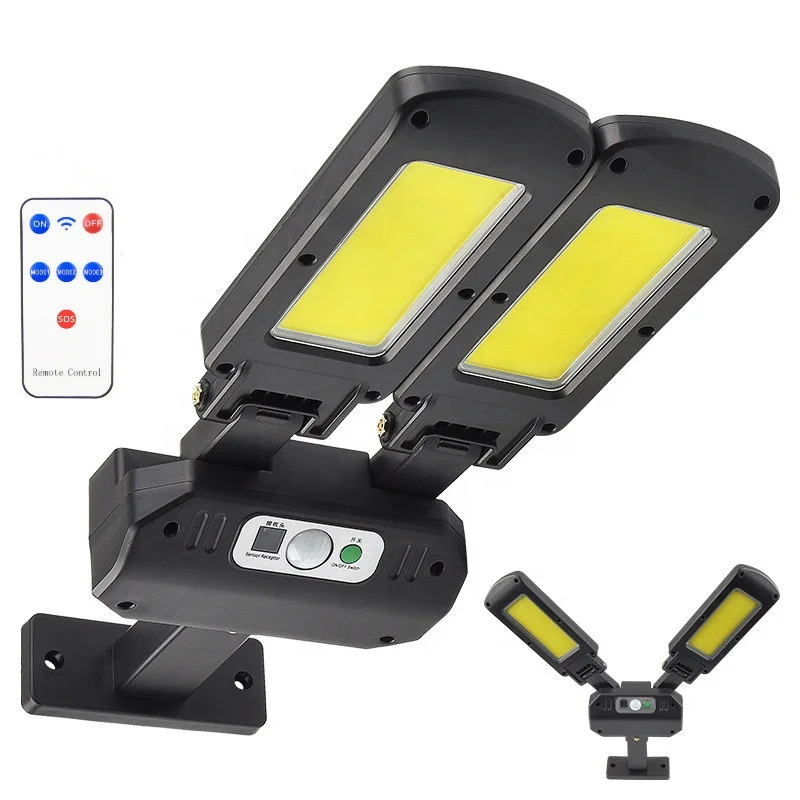 COB Solar Wall Lamp Rotatable Double Head Wide angle Lighting Motion Sensor 200COB Outdoor Waterproof for Garden Street Yard