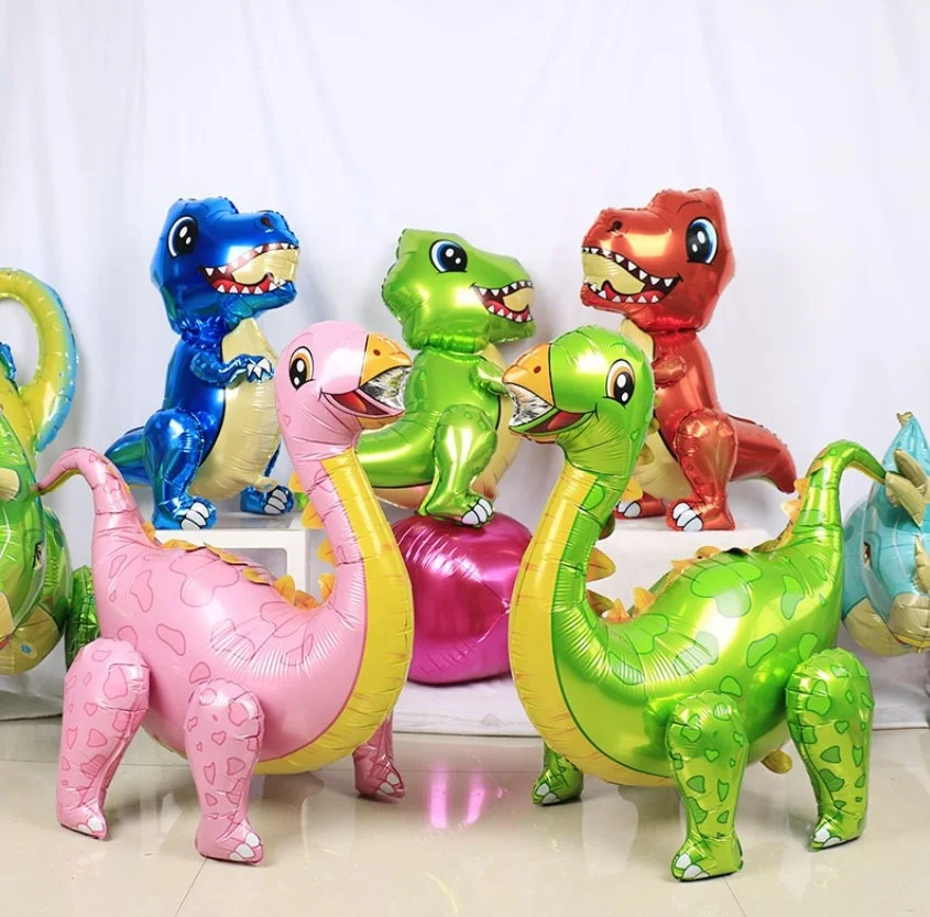 Wholesale 4D Walking Dinosaur Foil Balloons Boys Animal Balloons Children Dinosaur Birthday Party Jurassic World Decor Balloon