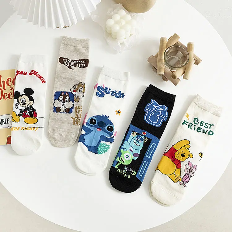 Fashion Custom Funny Hand Drawn Patterned Spandex Cotton Crew Colorful Boys Adult Cartoon Character Socks