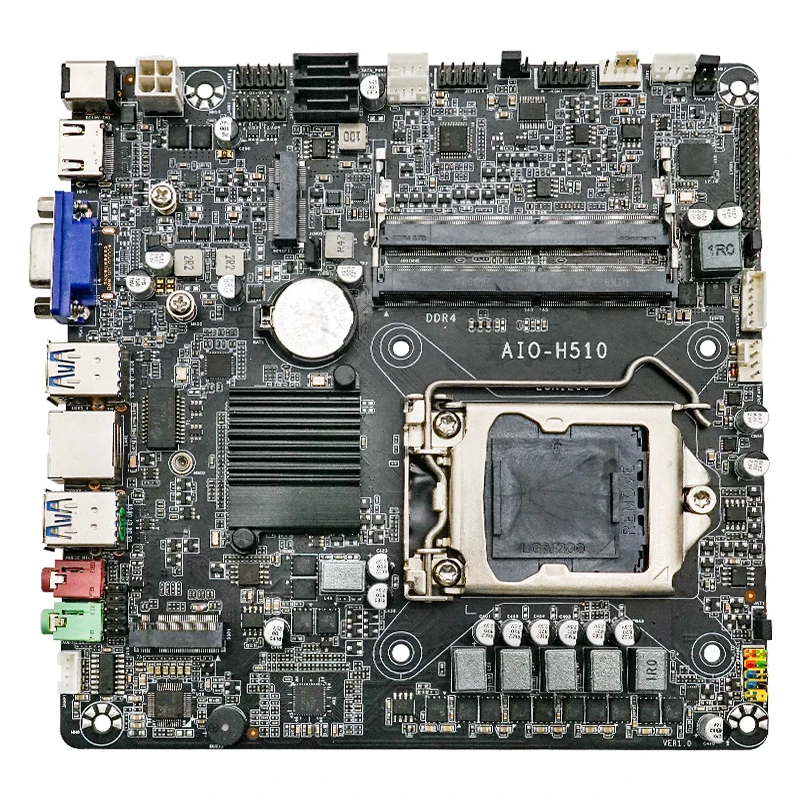 Материнская плата AIO H510 Mini-ITX для ПК с поддержкой 10-го/11-го поколения, ЦП i3 i5 i7, 64 ГБ, двухканальная DDR4 с M.2