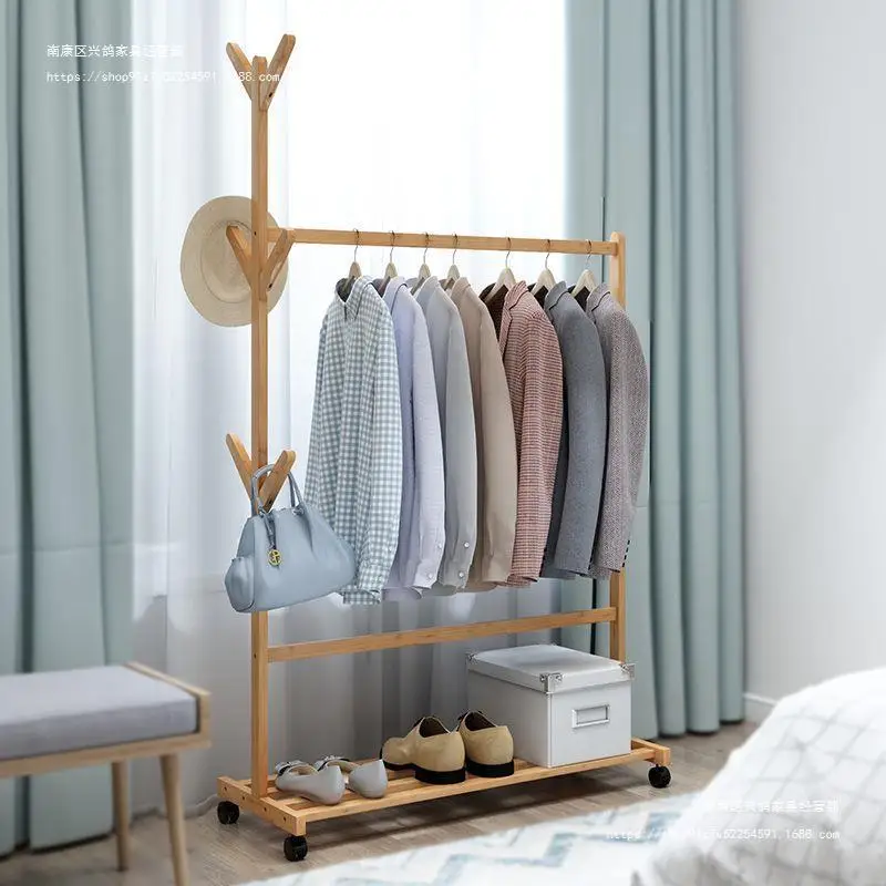 Home bedroom hangers multi-functional hangers rod pulley clothes rack simple hanging bag rack