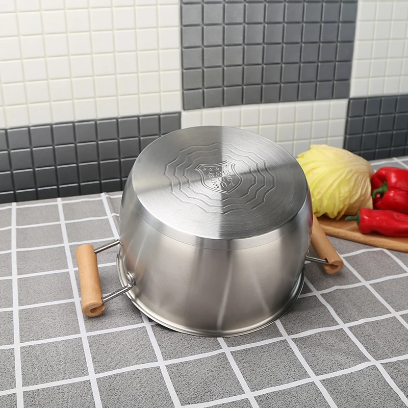 Hot Sale 304 Double Handle Large Hot Pot Soup Cooking Steamer Pot Milk Pan 3 Piece Stainless