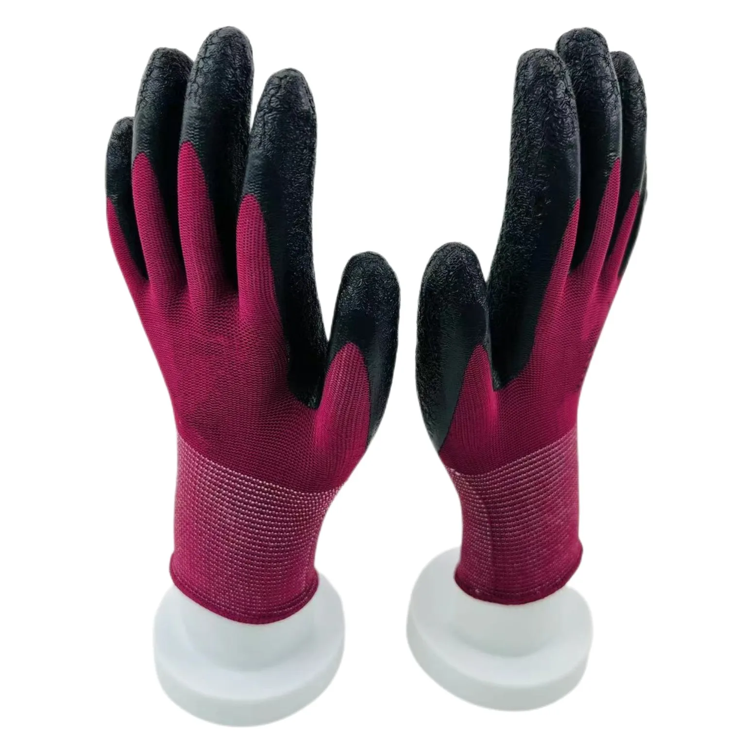 Recommend Black Latex Wrinkle Personal Protection Safety Gloves For Chemical Industry midas safety gloves