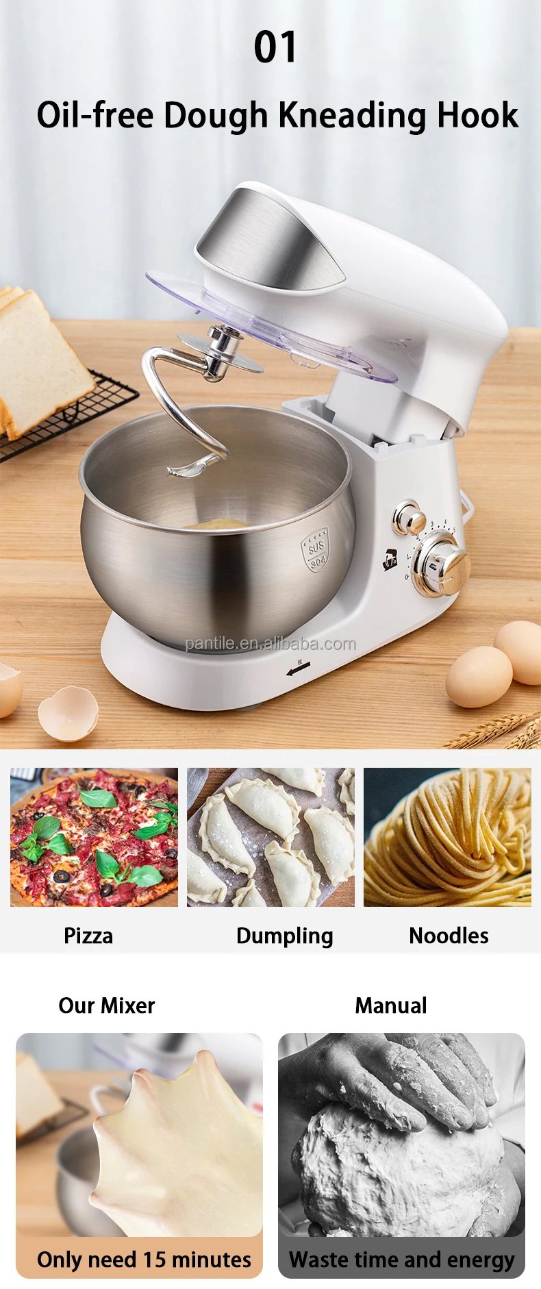 Cocina Kitchen Mixer Blander Robots De Cuisine Cocina Electrica Electrodomestico Cake Ss Bowl Stand Food Mixers