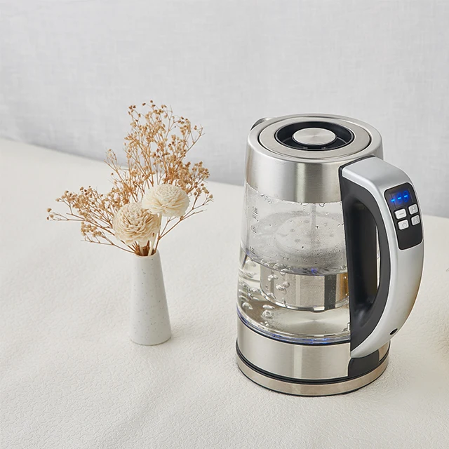 Positive feedback 2.0L Temperature Control Glass Electric Kettle Stainless Steel Filter Digital Electric Glass Kettle 2200W