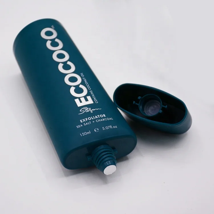 100% Sustainable Eco-Friendly Flat Oval Sugar Cane Sugarcane Resin Tube  Cosmetic Packaging for Hand Cream Body Lotion