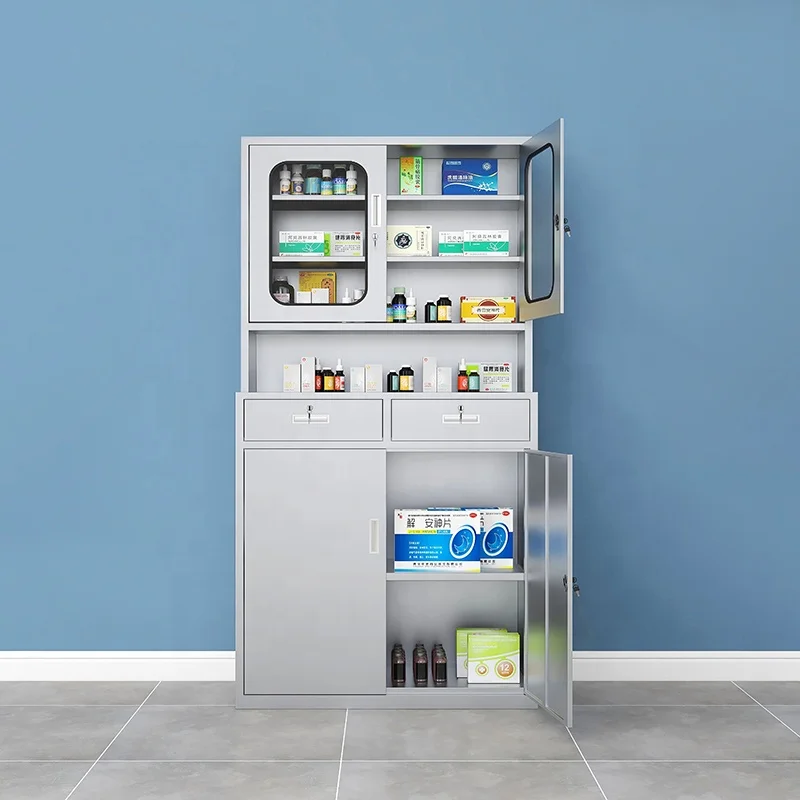 medicine storage drug cupboard multi-function steel medicine storage cabinet medicine cabinet with glass shelves