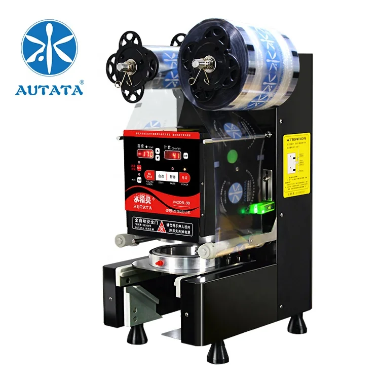 Autata Commercial Automatic Milk Tea Shop Sealing Machine Soybean Milk Juice Plastic Cup Sealing Machine Equipment
