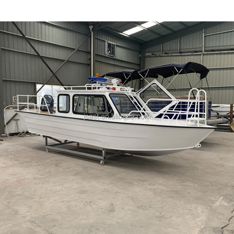 Customized Speedboat aluminum alloy boat GPS map V type 5-8 meter passengers sofa kitchen toilet bathroom fiberglass yacht motor