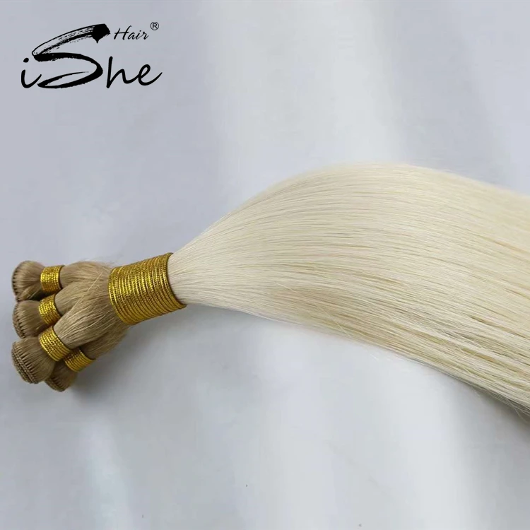 Wholesale Human Hair Hand Tied Weft 12a Human Hair Bundles Vendors Cuticle Aligned Virgin Hand Tied Weft Hair Extension Russian