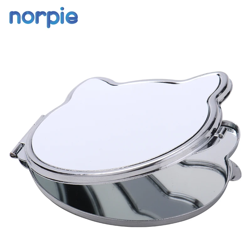 Metal Mirror Cosmetic Pocket Mirror Cat Shape Sublimation Compact Mirror