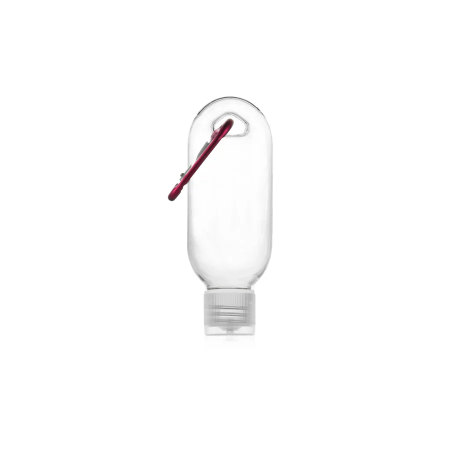 50ml empty key chain holder clear plastic bottle with flip top cap