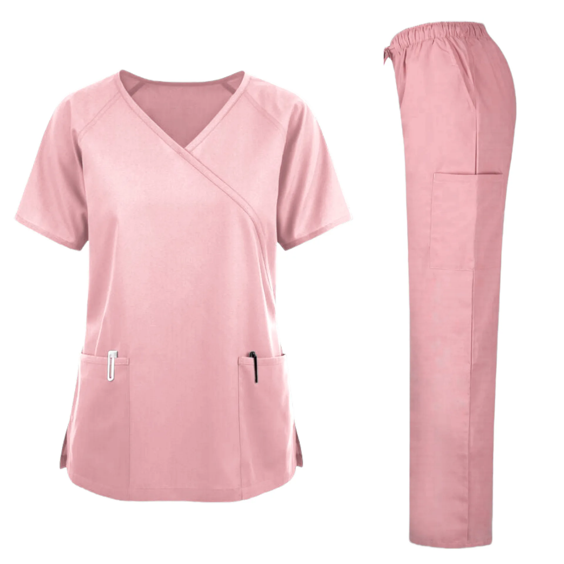 2024 New Dental Clinic Breathable Medical Scrubs Custom Logo Hospital Spandex 2 Piece Stretch Scrubs Uniforms Sets Fashionable