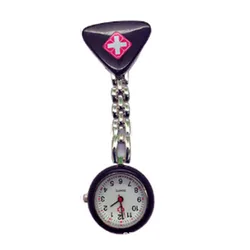 Недорогие дизайнерские цветные часы с красным крестом и брошью для медсестер, карманные треугольные часы из сплава для медсестер