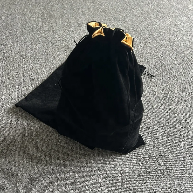 Custom wholesale double sided bag satin velvet wig pouch gift velvet pouch wig dust bag lace wig bags