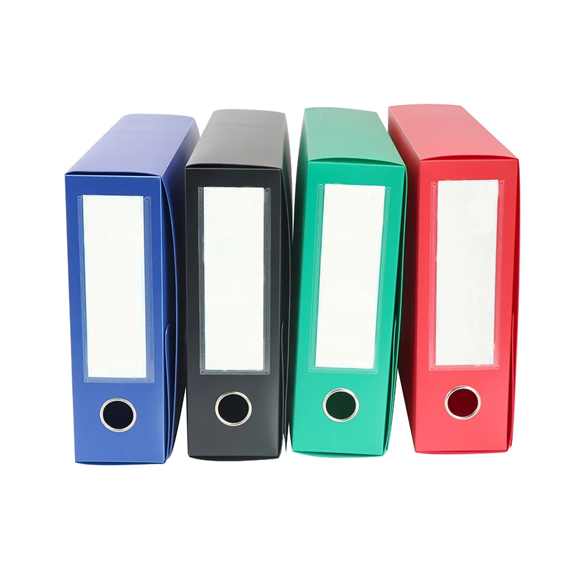 High Quality A4 Size PP Solid Color Foldable File Box Plastic Document Box File Folder for Office Stationery
