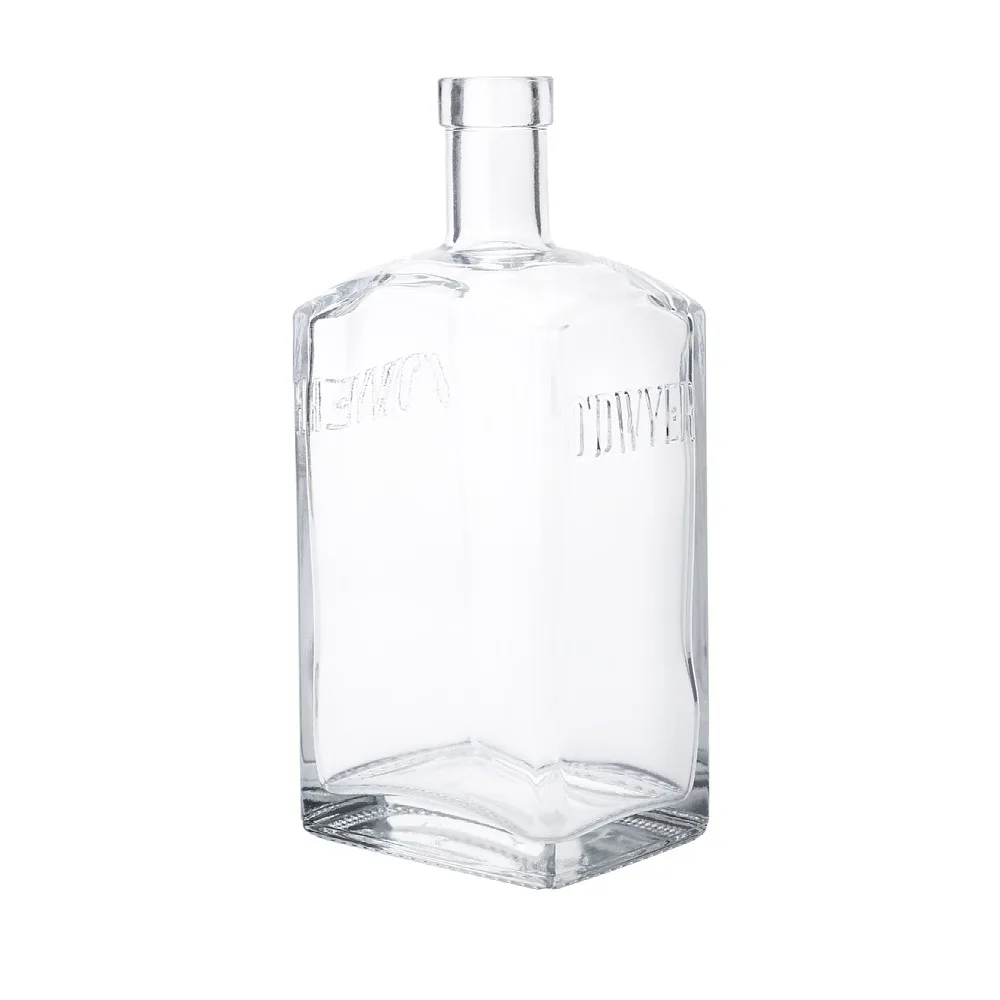 Free Sample 500ml 700ml 750ml Spirits Liquor Bottle Rum Whisky Glass Bottle With Lid