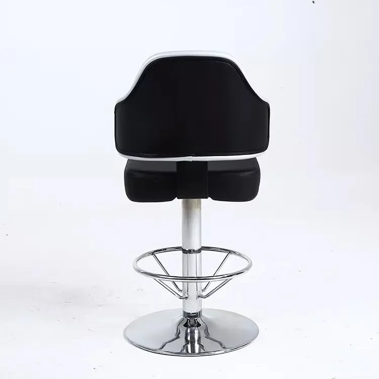 Hot Sale Custom Texture Leather Height Adjustable Style Casino Chairs With Chrome Base Footrest