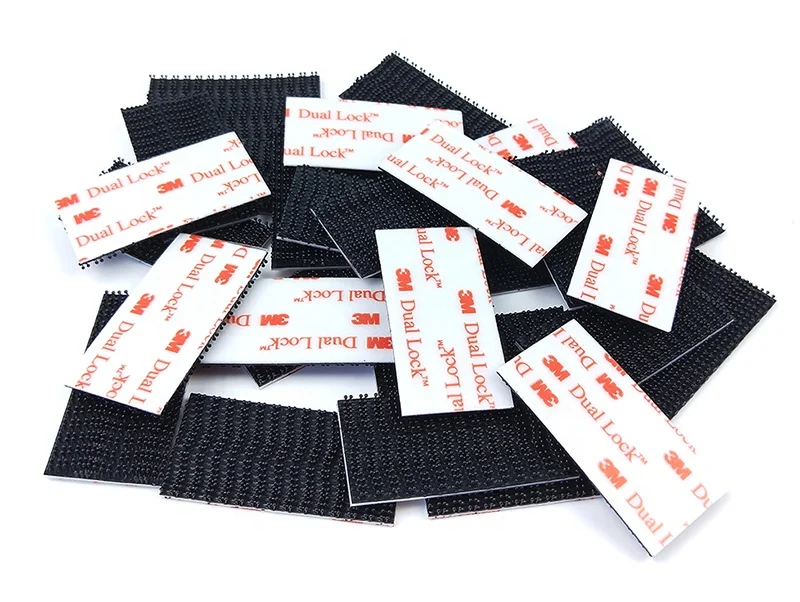 mushroom shaped stems black fastener dual lock 3m sj3550, backed with white acrylic adhesive