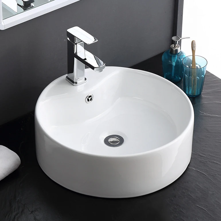 Modern sanitary ware bathroom vessel sinks lavabo counertop bathroom sinks round ceramic wash basin