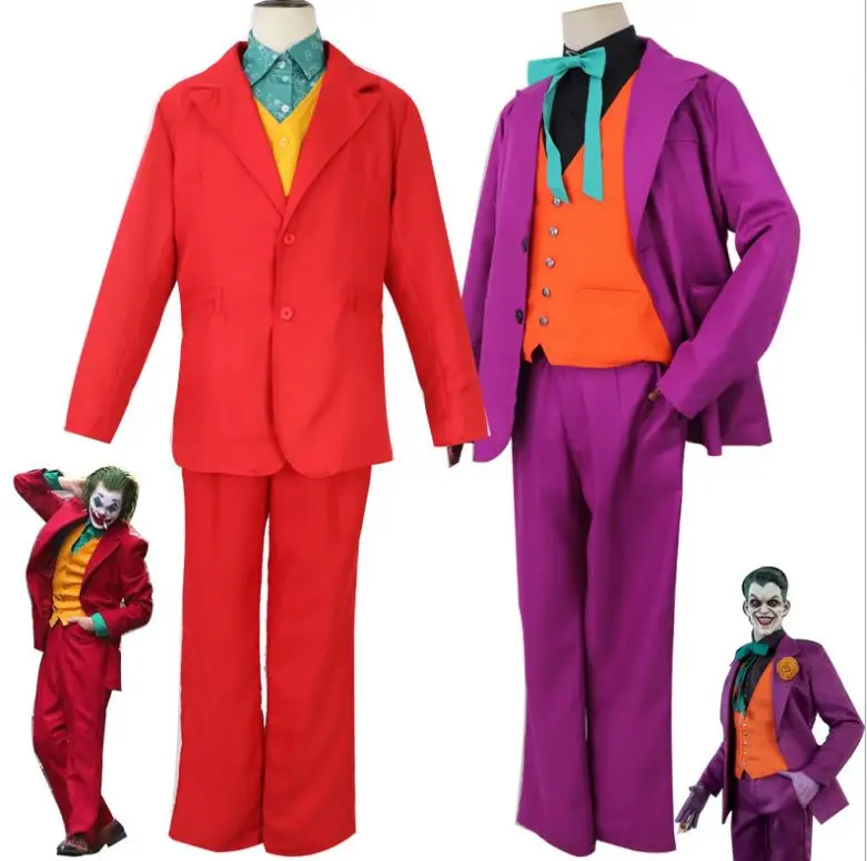
Halloween Movie cosplay dress supplies costumes the dark knight joker full set clown red cheap cosplay costume 