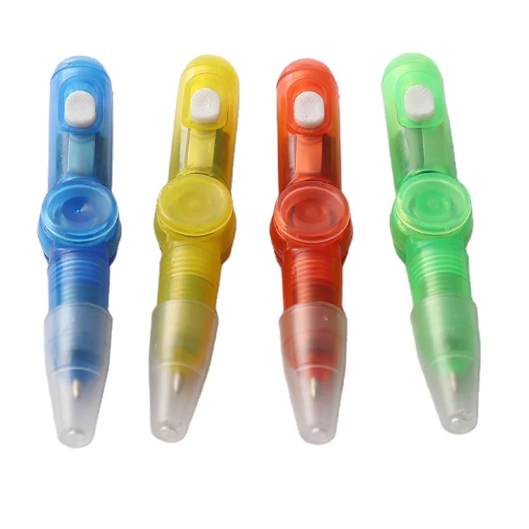 Amazon Color Crystal Flight Pressure Relief Fingertip Toys Hand Spinner Gyro Ball Ball Pen Finger Rotary Led Flashing Toy Pen
