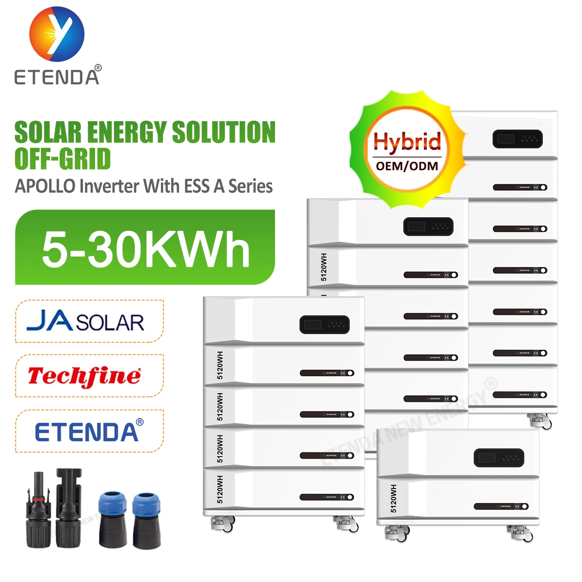 HOT-Sale Apollo A Series 5kwh 10kwh 15kwh 20kwh 25kwh 30kwh Solar power system 220v  Solar stackable storage Lithium Battery