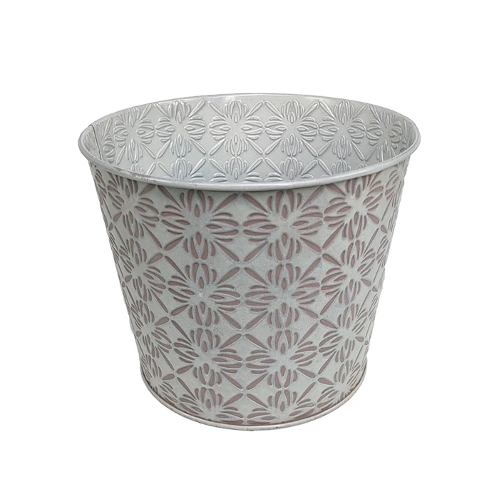 Retro courtyard garden decorative relief flowerpot flower ware ornaments receiving basin iron basin meaty metal bucket