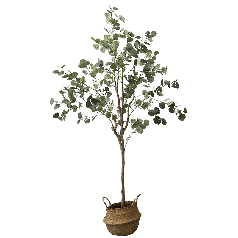 CR Hot Selling Plastic Green Tree Home Decoration Artificial Eucalyptus Plants Money Tree Faux Eucalyptus Tree