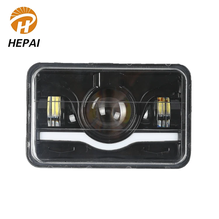 Lens Led Headlight Angel ring IP68 Offroad Truck Driving Lights 5 inch Square High Low Beam LED Work Lamp