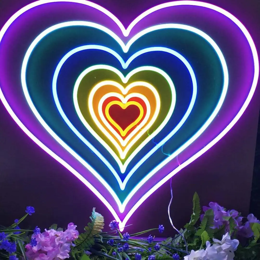 Customizable LED Neon Light Sign Rainbow Wall Hanging Led Neon Lights for Game Room Bedroom Party Wall Decor