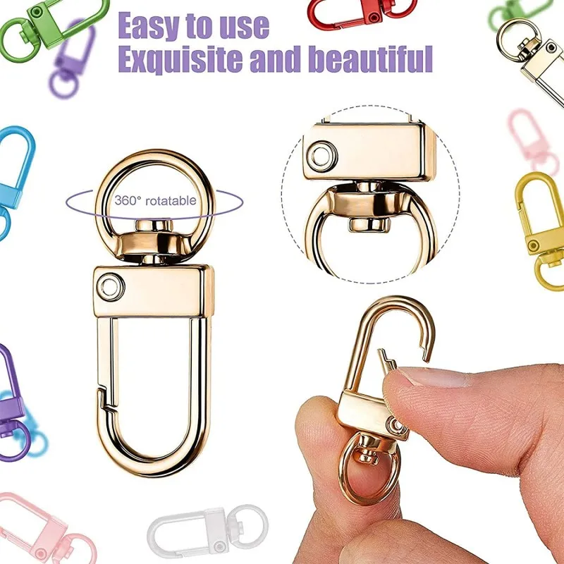 hot sale Colorful Metal Lobster Claw Clasps Swivel Lanyards Trigger Snap Hooks Strap for Bag Key Chains Connector Jewelry Making