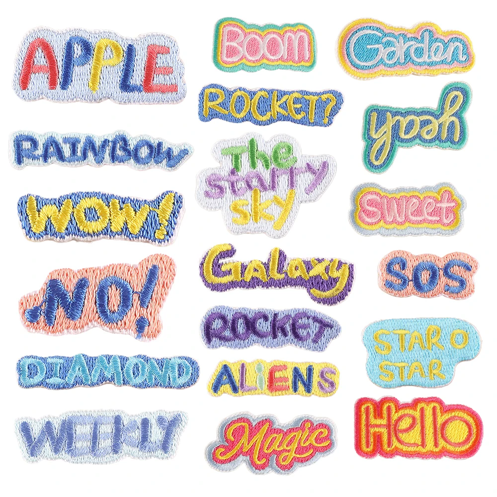 Наклейка с вышитым логотипом самоклеящиеся надпись нашивки для шапки одежды