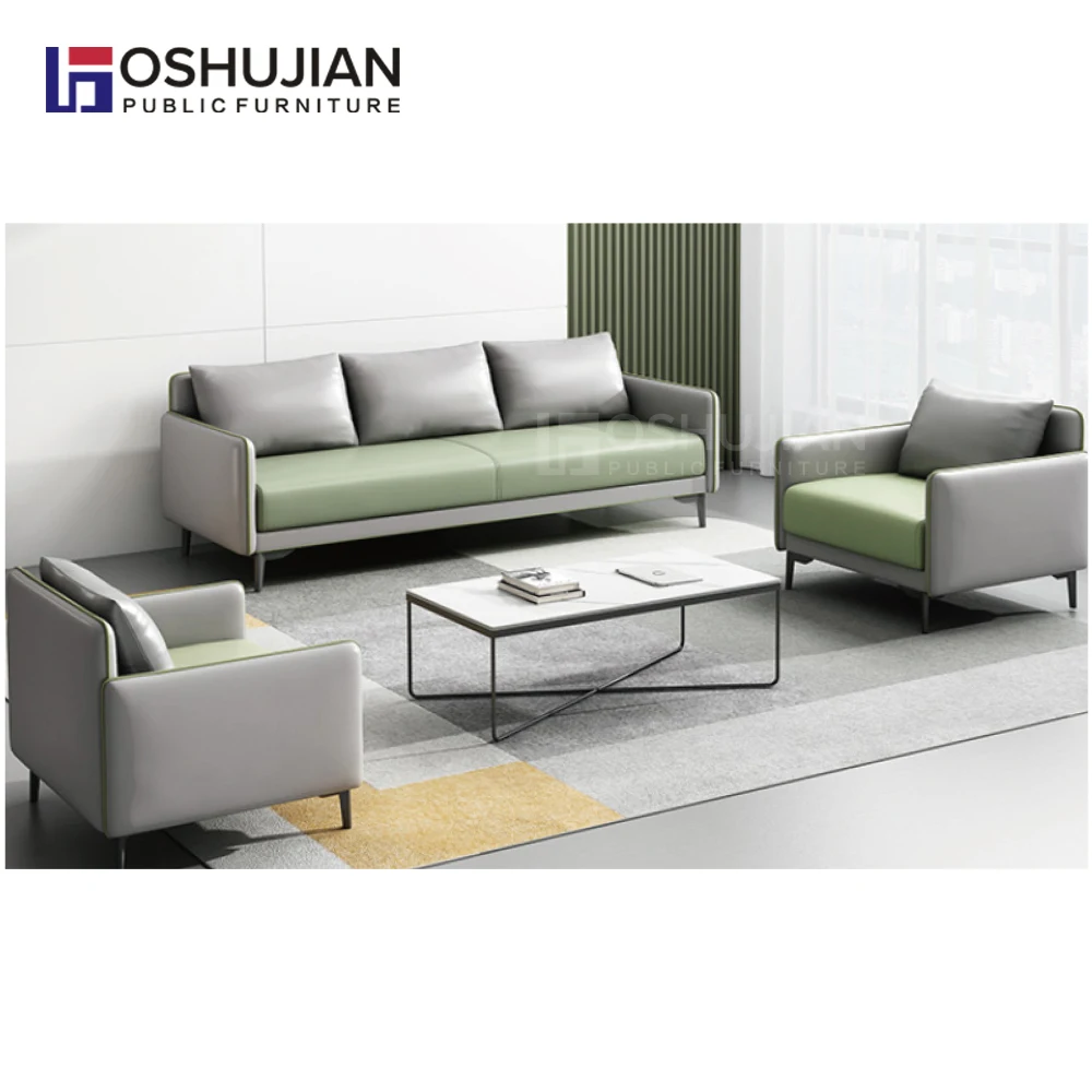 New Design Office Conference Reception Seating Furniture Leather Sofa Set Executive 1+1+3