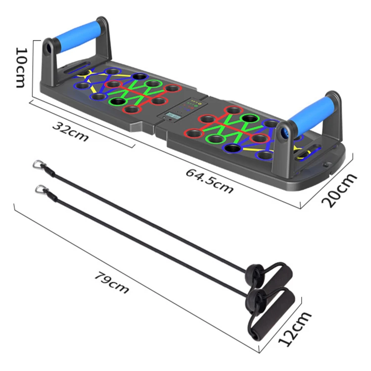 China sale in stock home gym multi station exercise equipment portable foldable push up board with resistance tope