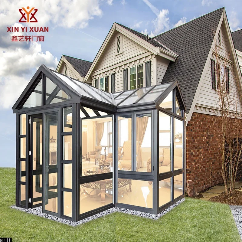 
factory direct sale free standing garden sun rooms luxury tempered insulated aluminum sunrooms glass houses 