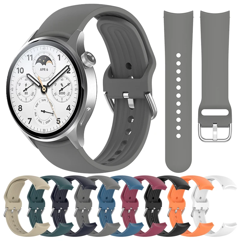 Eraysun 22 мм изогнутый конец силиконовый ремешок для часов Xiaomi Watch S1 Pro