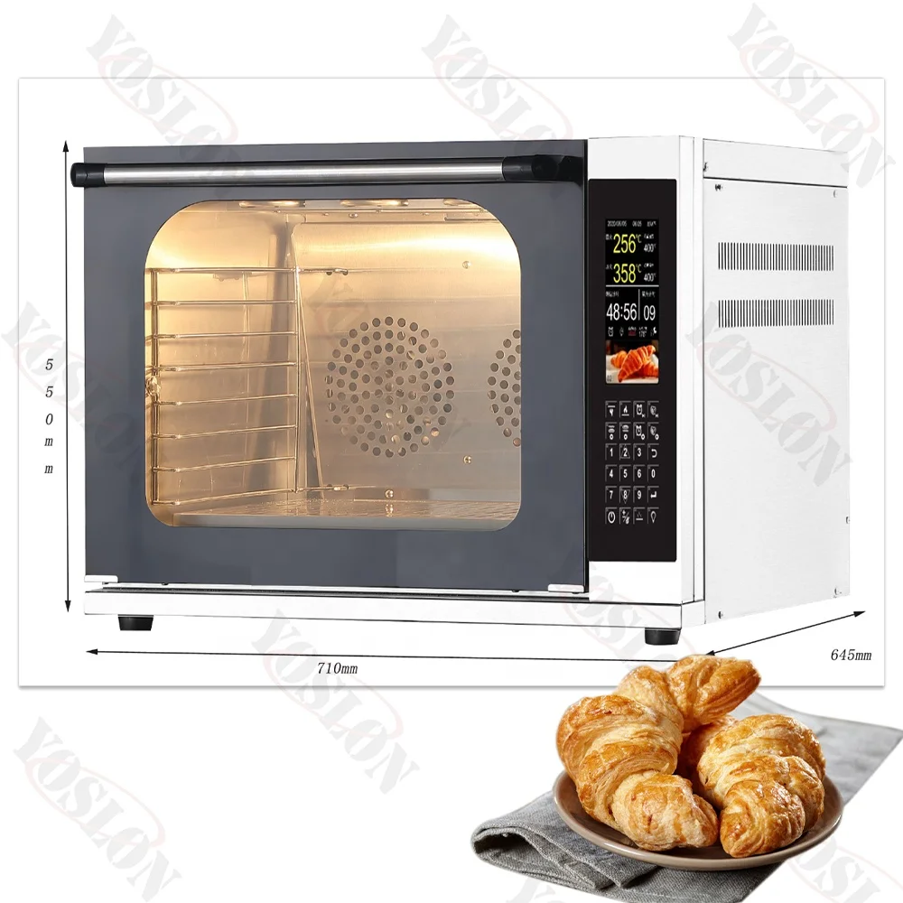 YOSLON 4/5/6/7/8 Trays Electric Convection Oven Steam And Convection Oven Bakery Equipment Set With Ce