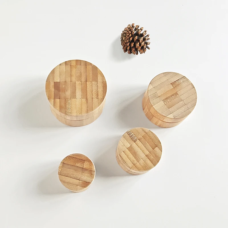10g 20g 30g bamboo Loose Powder jar  With Sifter Empty Round Loose Powder wood Jar