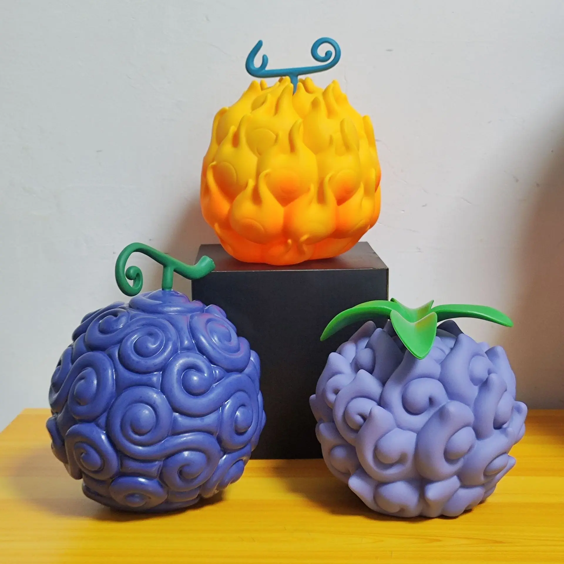 15-18CM 3 Styles Big Size Devil Fruit Figure 1 Piece Statue Monkey D Luffy Sabo Ace Devil Fruit PVC Figura Model Toy