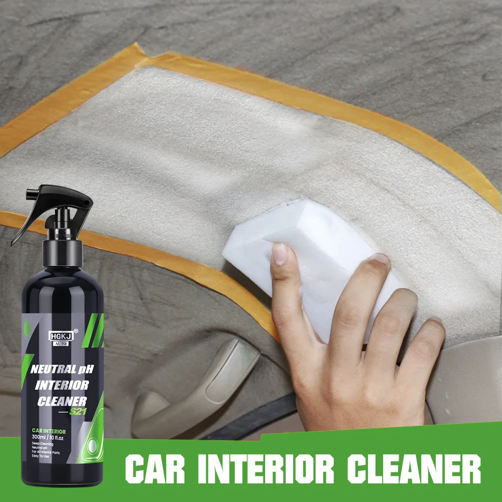 HGKJ S21 Neutral Ph Car Interior Cleaner Plastic Parts Refreshing Liquid Auto Leather Repair Dry Cleaner Spray Foaming Agent